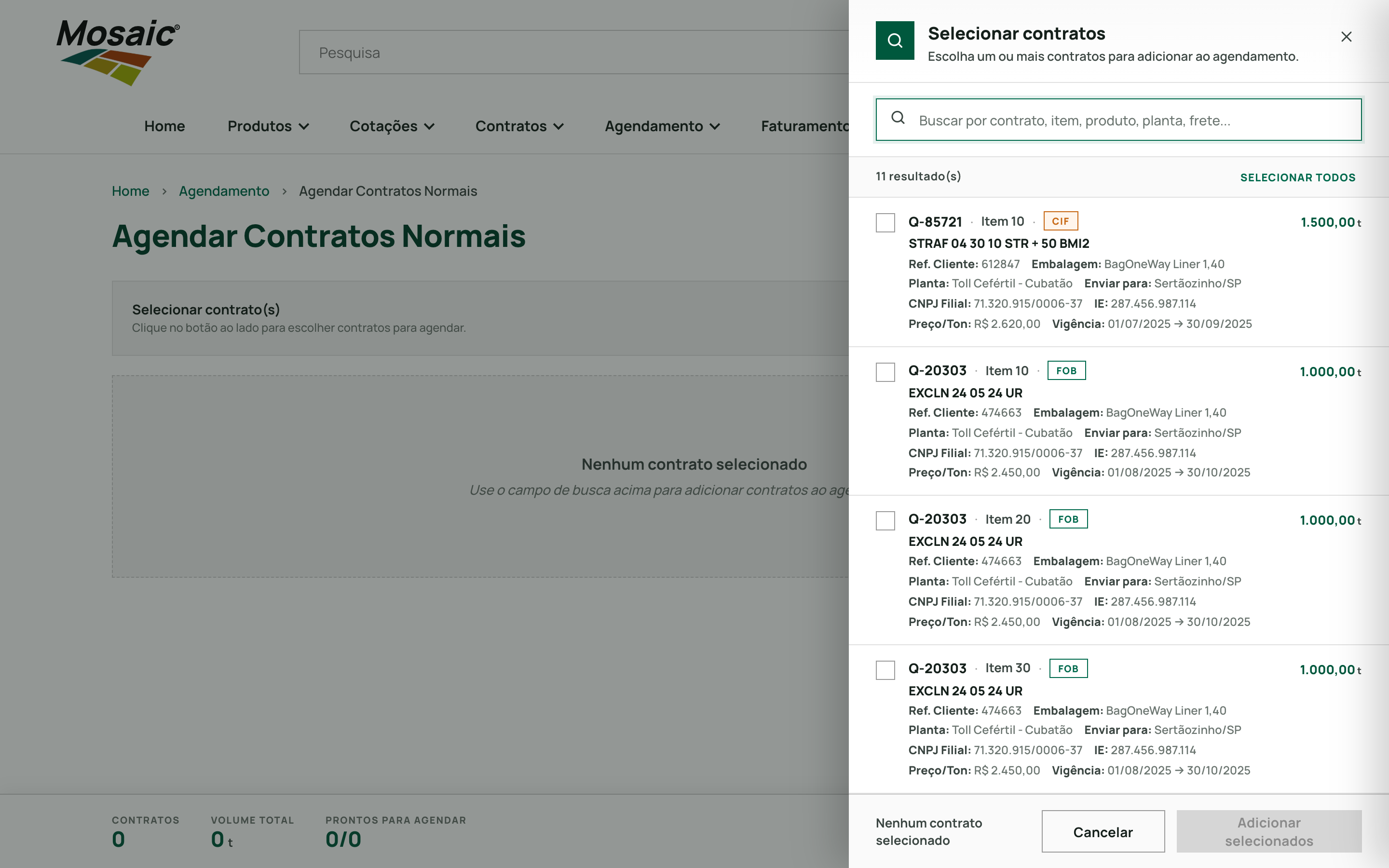 Detalhe — modal