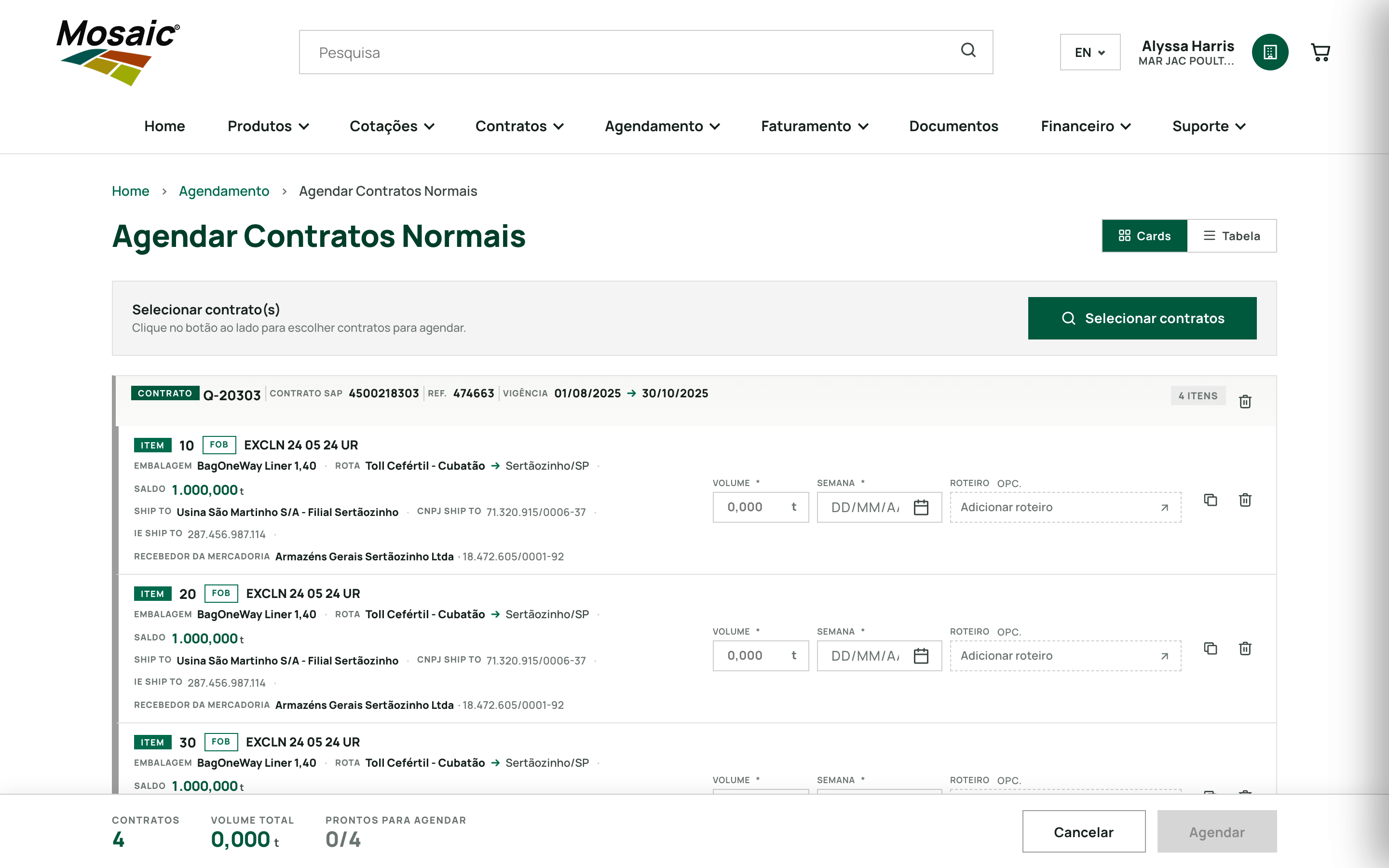 Depois — Agendar Contratos Normais